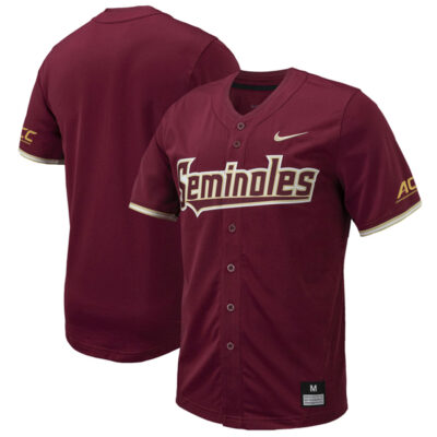 Florida State Seminoles Baseball Garnet Full Button Jersey - All Stitched