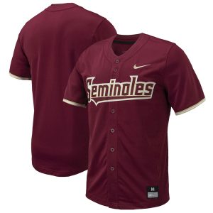 Florida State Seminoles Baseball Garnet Full Button Jersey - All Stitched