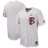 Florida State Seminoles Baseball White Pinstripe Full Button Jersey - All Stitched