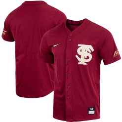 Florida State Seminoles Baseball Garnet Full Button Jersey - All Stitched