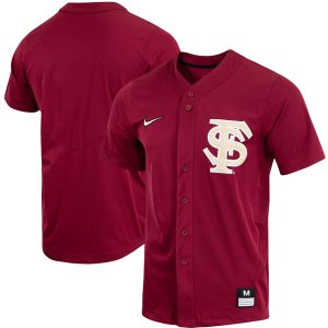 Florida State Seminoles Baseball Garnet Full Button Jersey - All Stitched