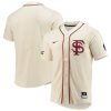 Florida State Seminoles Baseball Natural Full Button Jersey - All Stitched