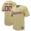 Custom Florida State Seminoles Baseball Gold Full Button Jersey - All Stitched
