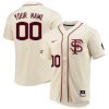 Custom Florida State Seminoles Baseball Natural Full Button Jersey - All Stitched