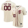 Custom Florida State Seminoles Baseball Natural Full Button Jersey - All Stitched