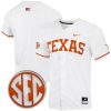 Texas Longhorns Baseball White Full Button Jersey - All Stitched