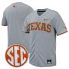 Texas Longhorns Baseball Grey Full Button Jersey - All Stitched