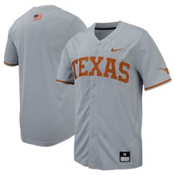 Texas Longhorns Baseball Grey Full Button Jersey - All Stitched