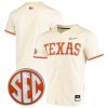 Texas Longhorns Baseball Cream Full Button Jersey - All Stitched