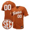 Custom Texas Longhorns Baseball Texas Orange Full Button Jersey - All Stitched