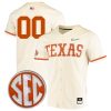 Custom Texas Longhorns Baseball Cream Full Button Jersey - All Stitched
