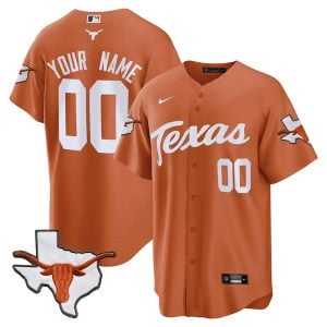 Custom Texas Longhorns Baseball Orange Jersey - All Stitched