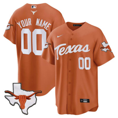 Custom Texas Longhorns Baseball Orange Jersey - All Stitched