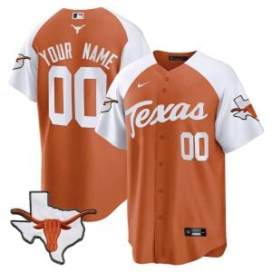 Custom Texas Longhorns Baseball Orange Inverted Jersey - All Stitched