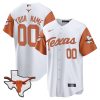 Custom Texas Longhorns Baseball White Orange Sleeve Jersey - All Stitched