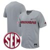 Arkansas Razorbacks Baseball Grey Full Button Jersey - All Stitched