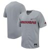 Arkansas Razorbacks Baseball Grey Full Button Jersey - All Stitched