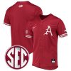 Arkansas Razorbacks Baseball Cardinal Full Button Jersey - All Stitched