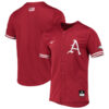 Arkansas Razorbacks Baseball Cardinal Full Button Jersey - All Stitched
