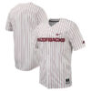 Arkansas Razorbacks Baseball White Pinstripe Full Button Jersey - All Stitched