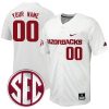 Custom Arkansas Razorbacks Baseball White Full Button Jersey - All Stitched