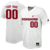 Custom Arkansas Razorbacks Baseball White Full Button Jersey - All Stitched