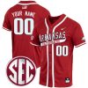Custom Arkansas Razorbacks Baseball Cardinal Jersey - All Stitched