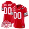 Custom Ohio State Buckeyes Football Scarlet Heritage Stripe Jersey - All Stitched