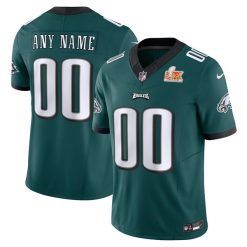 Custom Philadelphia Eagles Midnight Green Super Bowl LIX Vapor F.U.S.E Limited Jersey - All Stitched