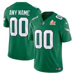 Custom Philadelphia Eagles Green Super Bowl LIX Throwback Vapor F.U.S.E Limited Jersey - All Stitched