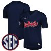 Ole Miss Rebels Baseball Navy Full Button Jersey - All Stitched