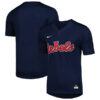 Ole Miss Rebels Baseball Navy Full Button Jersey - All Stitched