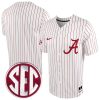 Alabama Crimson Tide Baseball White Pinstripe Jersey - All Stitched