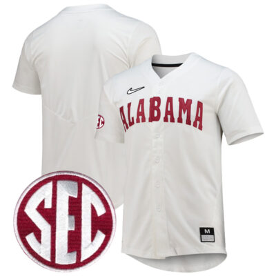 Alabama Crimson Tide Baseball White Jersey - All Stitched
