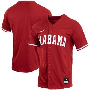 Alabama Crimson Tide Baseball Crimson Full Button Jersey - All Stitched