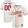 Custom Alabama Crimson Tide Baseball Natural Jersey - All Stitched