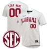 Custom Alabama Crimson Tide Baseball White Jersey - All Stitched
