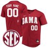 Custom Alabama Crimson Tide Baseball Crimson Jersey - All Stitched