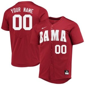 Custom Alabama Crimson Tide Baseball Crimson Jersey - All Stitched