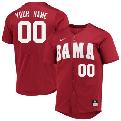 Custom Alabama Crimson Tide Baseball Crimson Jersey - All Stitched
