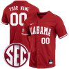 Custom Alabama Crimson Tide Baseball Crimson Full Button Jersey - All Stitched