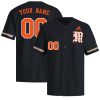 Custom Miami Hurricanes Baseball Black Old English M Jersey - All Stitched