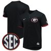 Georgia Bulldogs Baseball Black Full Button Jersey - All Stitched
