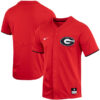 Georgia Bulldogs Baseball Red Full Button Jersey - All Stitched