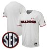Georgia Bulldogs Baseball White Full Button Jersey - All Stitched