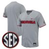 Georgia Bulldogs Baseball Grey Full Button Jersey - All Stitched