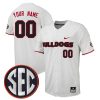 Custom Georgia Bulldogs Baseball White Full Button Jersey - All Stitched