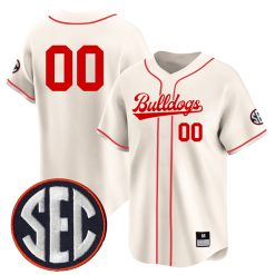 Custom Georgia Bulldogs Baseball Cream Full Button Jersey - All Stitched