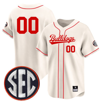 Custom Georgia Bulldogs Baseball Cream Full Button Jersey - All Stitched