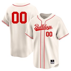 Custom Georgia Bulldogs Baseball Cream Full Button Jersey - All Stitched